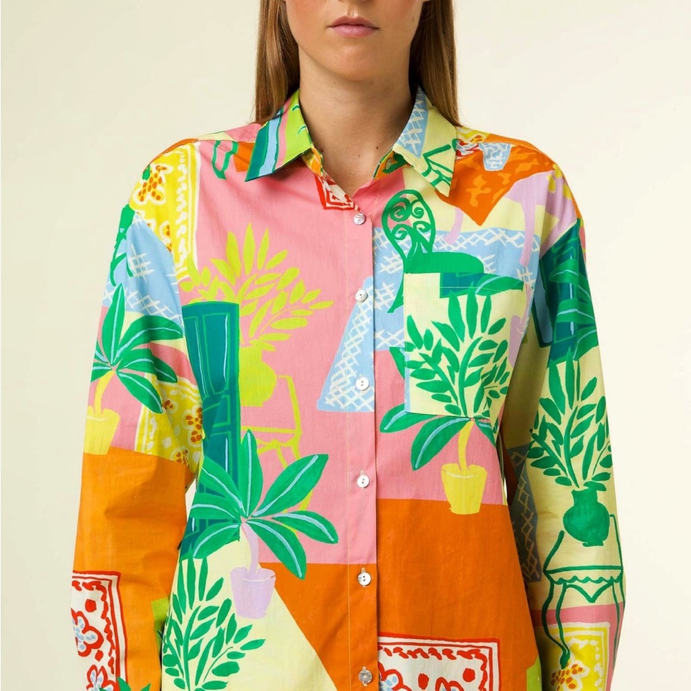 FRNCH Kylie Botanical Print Shirt